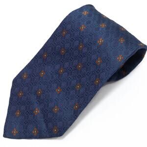 Hickey Freeman Collection Blue Navy Textured 100% Silk Tie